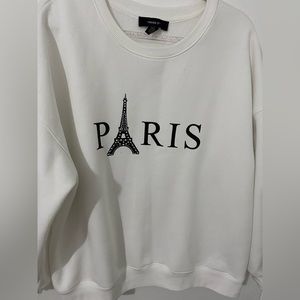 Forever 21 White Oversized Sweatshirt